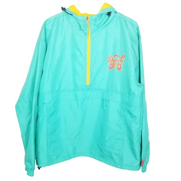 Dutch Brothers Mens M Green Long Sleeves 1/2 Zip P - Picture 1 of 9